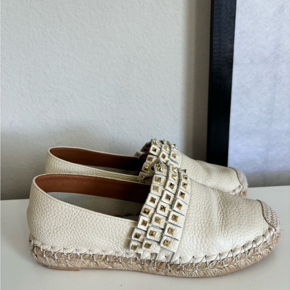 VALENTINO Rockstud Leather Espadrilles - Picture 1 of 8